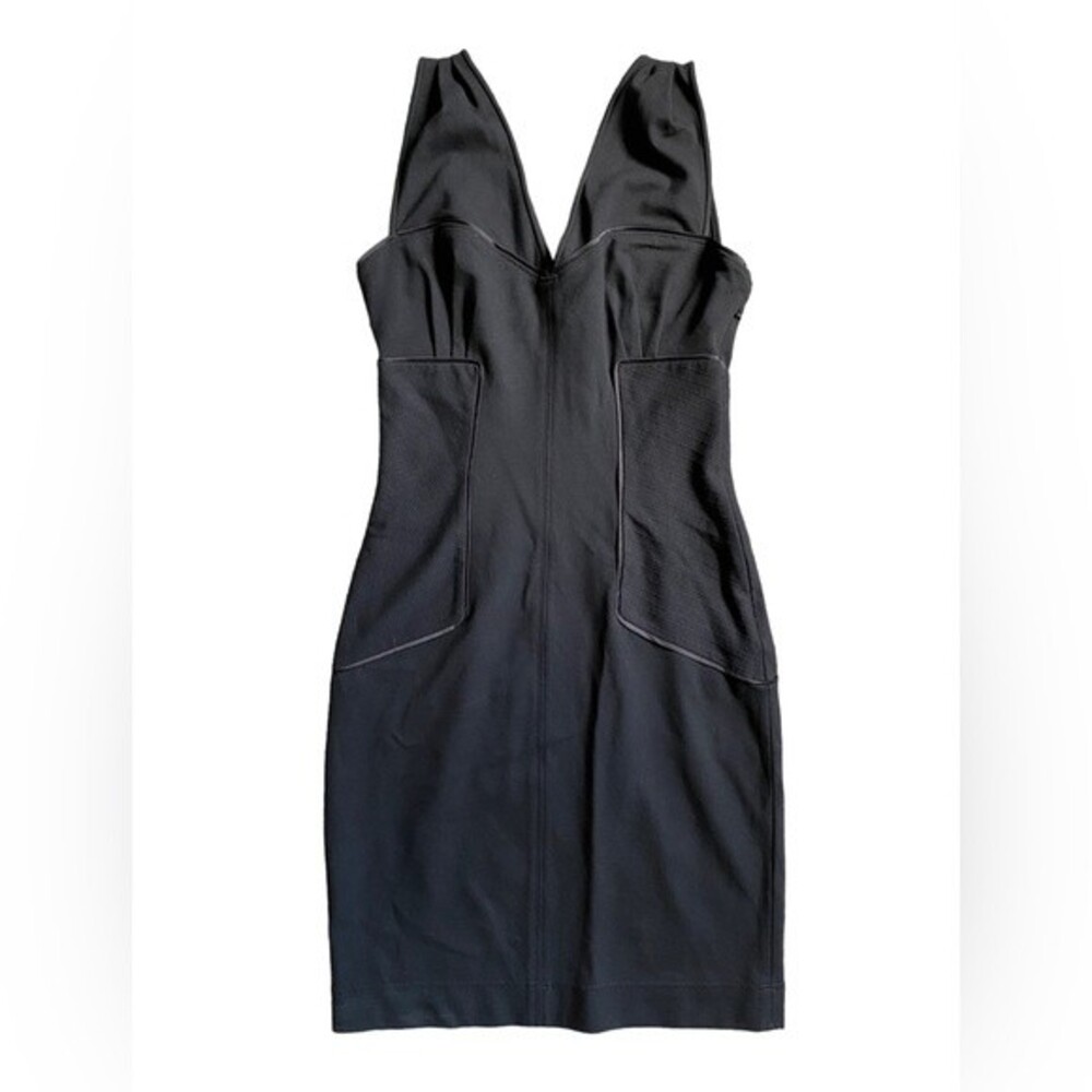 DVF Diane Von Furstenberg Twila Black Ponte Knit Dress Womens Size 6